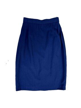 ESCADA x MARGARETHA LEY 100% Wool Classic Pencil Navy Skirt Size 34